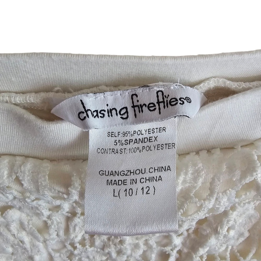 Chasing Fireflies Skirted Leggings Lace Overlay White Girls Size L 10 12 Years - Picture 4 of 6
